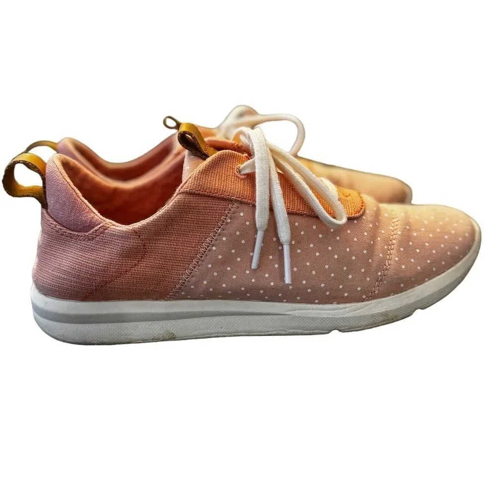 TOMS Women's‎ Cabrillo Pink Polka Dot Lace-Up Sneakers Size 9 Casual